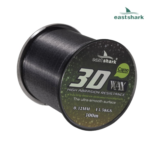 Леска EastShark 3D CAMO WAX 300м 0,4 мм серая